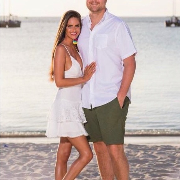 White V Neck Dress From Red Dress Boutique - Picture 2 of 7